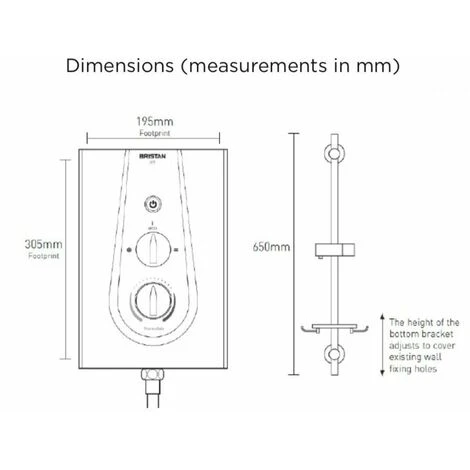 Bristan Joy Thermostatic Electric Shower 8.5kW Metallic Silver Modern Round Head 4 Bristan Joy Thermostatic Electric Shower 8.5kW Metallic Silver Modern Round Head - Image 2