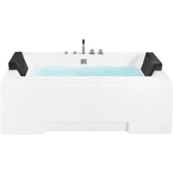 Whirlpool Double Ended Bathtub Massage Upholstered Headrests White Galley