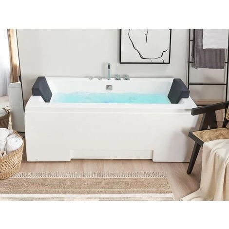 Whirlpool Double Ended Bathtub Massage Upholstered Headrests White Galley 4 Whirlpool Double Ended Bathtub Massage Upholstered Headrests White Galley - Image 2