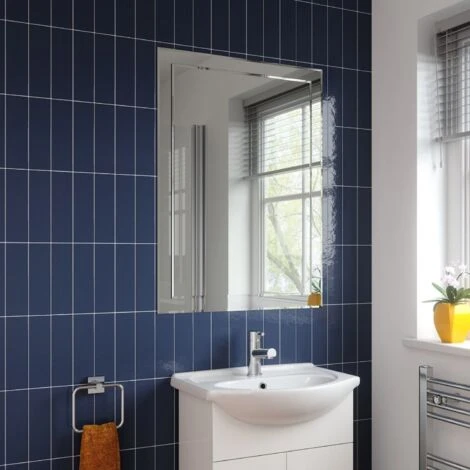 Bathroom Mirror Wall Mounted 650x900mm Rectangle Frameless Bevelled Edge Large 4 Bathroom Mirror Wall Mounted 650x900mm Rectangle Frameless Bevelled Edge Large - Image 2