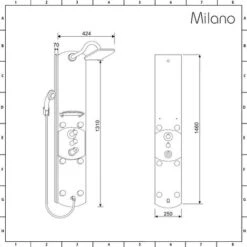 Milano Baya - Modern Exposed Aluminium Thermostatic Shower Tower Panel With Rainfall Shower Head&44 Hand Shower Handset And Body Jets - Chrome -Home Sale Shop 1302744 5