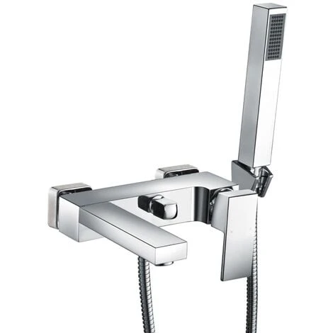 Brayton Modern Wall Mounted Bath Shower Mixer Tap With Handset Kit 6 Brayton Modern Wall Mounted Bath Shower Mixer Tap With Handset Kit - Image 4