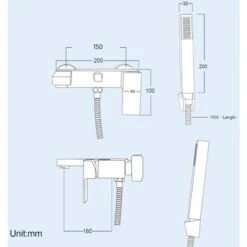 Brayton Modern Wall Mounted Bath Shower Mixer Tap With Handset Kit 11 Brayton Modern Wall Mounted Bath Shower Mixer Tap With Handset Kit -Home Sale Shop 13068748 5