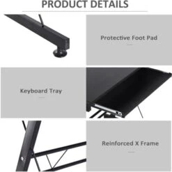 HOMCOM L Shape Desk Straight Corner Table Office Gaming Laminated Sturdy Black -Home Sale Shop 13803491 4