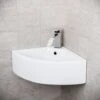 Tulla 670 X 470mm Cloakroom Large Quarter Circle Corner Wall Hung Basin Sink -Home Sale Shop 14627802 1
