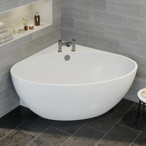 Modern Designer Corner Freestanding Bath Acrylic Bathtub 1510mm Built-In Waste 4 Modern Designer Corner Freestanding Bath Acrylic Bathtub 1510mm Built-In Waste - Image 2