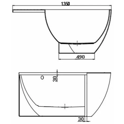 Modern Designer Corner Freestanding Bath Acrylic Bathtub 1510mm Built-In Waste 7 Modern Designer Corner Freestanding Bath Acrylic Bathtub 1510mm Built-In Waste - Image 5
