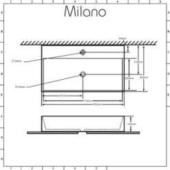 Milano Elswick - Modern White Ceramic Rectangular Countertop Or Wall Mounted Bathroom Basin Sink – 750mm X 420mm 11 Milano Elswick - Modern White Ceramic Rectangular Countertop Or Wall Mounted Bathroom Basin Sink – 750mm X 420mm -Home Sale Shop 15473693 5