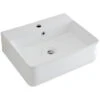 Milano Farington - Modern 520mm X 420mm White Ceramic Rectangular Countertop Wall Mounted Hung Bathroom Basin Sink – Basin Only -Home Sale Shop 15473695 1