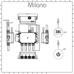 Milano Vis - Modern Digital Three Outlet Thermostatic Mixer Concealed Shower Valve - Chrome -Home Sale Shop 15473995 5