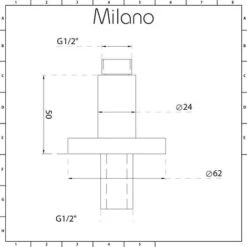 Milano Mirage - Ceiling Mounted Arm For Shower Head - Chrome -Home Sale Shop 15474205 4