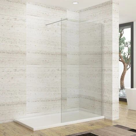 ELEGANT 1200mm Wet Room Shower Screen Panel 8mm Easy Clean Glass Walk In Shower Enclosure 4 ELEGANT 1200mm Wet Room Shower Screen Panel 8mm Easy Clean Glass Walk In Shower Enclosure - Image 2
