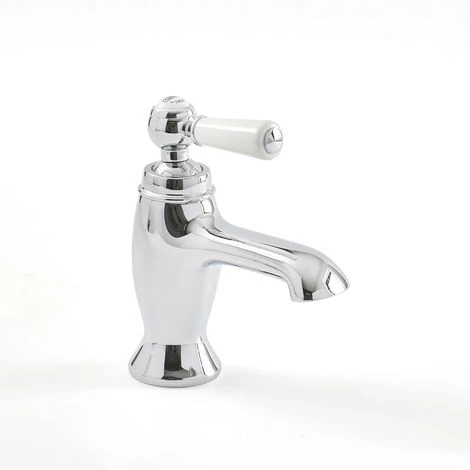 Milano Elizabeth - Traditional Mono Basin Mixer Tap With Lever Handle - Chrome & White 3 Milano Elizabeth - Traditional Mono Basin Mixer Tap With Lever Handle - Chrome & White