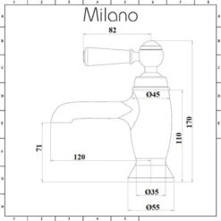 Milano Elizabeth - Traditional Mono Basin Mixer Tap With Lever Handle - Chrome & White 11 Milano Elizabeth - Traditional Mono Basin Mixer Tap With Lever Handle - Chrome & White -Home Sale Shop 15795300 5