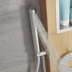 Milano Karr - Modern Thermostatic Shower Tower Panel With Rainfall Shower Head&44 Hand Shower Handset And Body Jets – Bamboo 10 Milano Karr - Modern Thermostatic Shower Tower Panel With Rainfall Shower Head&44 Hand Shower Handset And Body Jets – Bamboo -Home Sale Shop 15918597 4