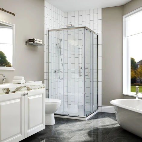 ELEGANT 800 X 800 Mm Shower Enclosure Corner Entry Shower Cubicle Square Sliding Doors 3 ELEGANT 800 X 800 Mm Shower Enclosure Corner Entry Shower Cubicle Square Sliding Doors
