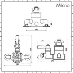 Milano Elizabeth - Traditional Exposed Twin Thermostatic Mixer Shower Valve - Brushed Gold 7 Milano Elizabeth - Traditional Exposed Twin Thermostatic Mixer Shower Valve - Brushed Gold -Home Sale Shop 17034936 3