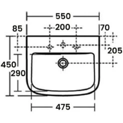 Ideal Standard Tempo Washbasin 550mm Wide 1 Tap Hole 5 Ideal Standard Tempo Washbasin 550mm Wide 1 Tap Hole -Home Sale Shop 17490375 2