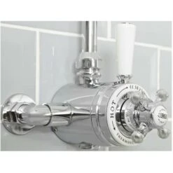 Milano Elizabeth - Traditional Dual Exposed Thermostatic Mixer Shower Valve - Chrome & White