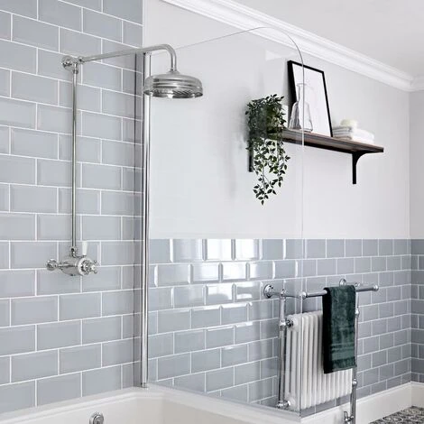 Milano Elizabeth - Traditional Dual Exposed Thermostatic Mixer Shower Valve - Chrome & White 4 Milano Elizabeth - Traditional Dual Exposed Thermostatic Mixer Shower Valve - Chrome & White - Image 2