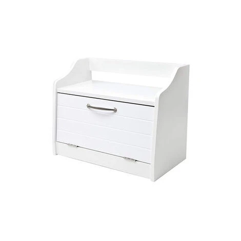 Minack Wooden Bread Bin In White // Freestanding Worktop Storage Box With Shelf 5 Minack Wooden Bread Bin In White // Freestanding Worktop Storage Box With Shelf - Image 3