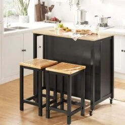 SoBuy Kitchen Storage Trolley Kitchen Storage Shelf Kitchen Breakfast Dining Bar Table FKW74-SCH -Home Sale Shop 18265361 3