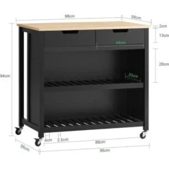 SoBuy Kitchen Storage Trolley Kitchen Storage Shelf Kitchen Breakfast Dining Bar Table FKW74-SCH -Home Sale Shop 18265361 4