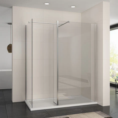 ELEGANT 1200 X 800 Mm Walk In Wetroom Shower Enclosure Panel With Stone Tray And 300mm Flipper Panel 3 ELEGANT 1200 X 800 Mm Walk In Wetroom Shower Enclosure Panel With Stone Tray And 300mm Flipper Panel