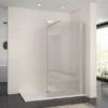 ELEGANT 900mm Walk In Wetroom Shower Enclosure 8mm Easy Clean Glass Frameless Shower Screen Panel
