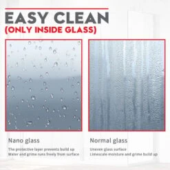 ELEGANT 900mm Walk In Wetroom Shower Enclosure 8mm Easy Clean Glass Frameless Shower Screen Panel -Home Sale Shop 19231663 4