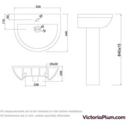 Orchard Eden 1 Tap Hole Full Pedestal Basin 550mm -Home Sale Shop 19279355 3