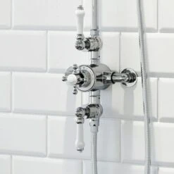 Traditional Thermostatic Mixer Shower Crosshead Valve Round Drench Head 11 Traditional Thermostatic Mixer Shower Crosshead Valve Round Drench Head -Home Sale Shop 19887323 5