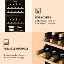 Klarstein Barossa 34 Duo Wine Refrigerator 34 Bottles 80 Litres 2 Zones Touch Control 11 Klarstein Barossa 34 Duo Wine Refrigerator 34 Bottles 80 Litres 2 Zones Touch Control -Home Sale Shop 22969761 5