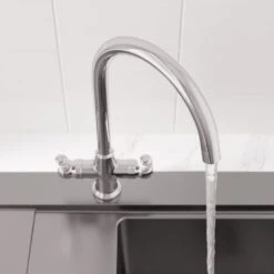 Sauber Traditional Mono Kitchen Sink Mixer Tap Twin Lever Handles Spout Chrome 9 Sauber Traditional Mono Kitchen Sink Mixer Tap Twin Lever Handles Spout Chrome -Home Sale Shop 23631930 3