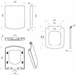 Royan Square Soft Close White Toilet Seat Top Fix Hinges WC -Home Sale Shop 24096250 3