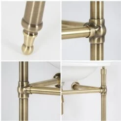 Milano Richmond - Traditional White Ceramic Bathroom Basin Sink With Brushed Gold Washstand - 500mm X 350mm (1 Tap Hole) 10 Milano Richmond - Traditional White Ceramic Bathroom Basin Sink With Brushed Gold Washstand - 500mm X 350mm (1 Tap Hole) -Home Sale Shop 24169904 4