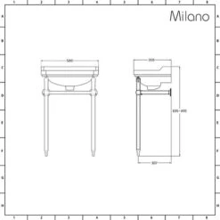 Milano Richmond - Traditional White Ceramic Bathroom Basin Sink With Brushed Gold Washstand - 500mm X 350mm (1 Tap Hole) 11 Milano Richmond - Traditional White Ceramic Bathroom Basin Sink With Brushed Gold Washstand - 500mm X 350mm (1 Tap Hole) -Home Sale Shop 24169904 5