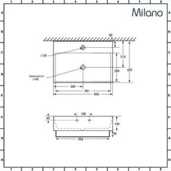 Milano Elswick - Modern White Ceramic Wall Hung Bathroom Basin Sink With Chrome Towel Rail - 600mm X 420mm -Home Sale Shop 24196502 5