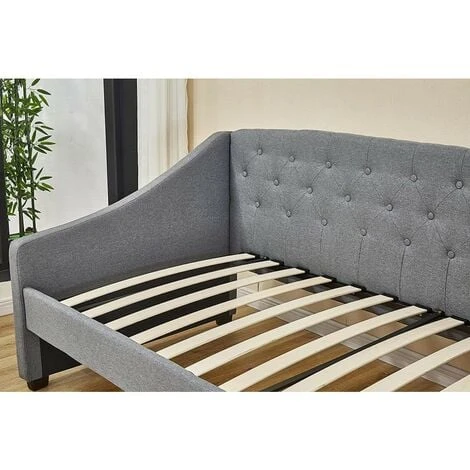 KOSY KOALA Linen Fabric Daybed Grey Sofa Bed With Underbed Trundle Living Room Bedroom Furniture Guest Day Bed Sofabed 6 KOSY KOALA Linen Fabric Daybed Grey Sofa Bed With Underbed Trundle Living Room Bedroom Furniture Guest Day Bed Sofabed - Image 4