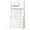 HOMCOM Freestanding Kitchen Cupboard Storage Unit Drawers Handles Shelf -Home Sale Shop 26369013 1
