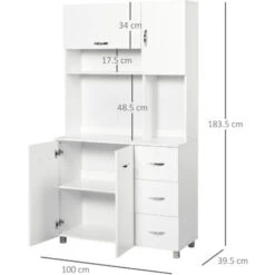 HOMCOM Freestanding Kitchen Cupboard Storage Unit Drawers Handles Shelf -Home Sale Shop 26369013 5