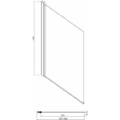 Over Bath Shower Screen Door 800mm Frameless Black Square 6mm Safety Glass Panel 9 Over Bath Shower Screen Door 800mm Frameless Black Square 6mm Safety Glass Panel -Home Sale Shop 27104347 4