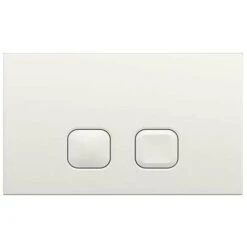 Milano - Modern Toilet WC Dual Flush Square Button Wall Plate - White