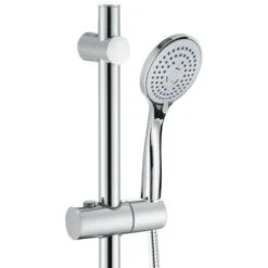 Chrome Stainless Steel Shower Riser Rail Kit + Shower Head + Hose + Soap Dish -Home Sale Shop 28374680 4