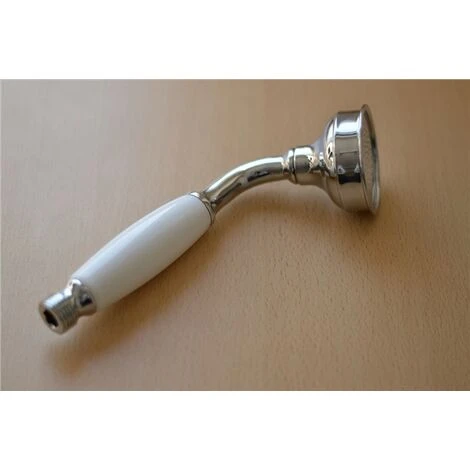Large Traditional Victorian Shower Head Handset Bath Mixer Ceramic Handle Chrome 4 Large Traditional Victorian Shower Head Handset Bath Mixer Ceramic Handle Chrome - Image 2