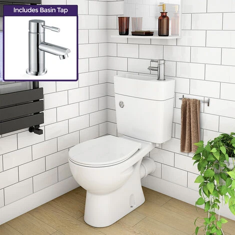 2 In 1 Compact Basin And Close Couple Toilet Combo Space Saver 4 2 In 1 Compact Basin And Close Couple Toilet Combo Space Saver - Image 2