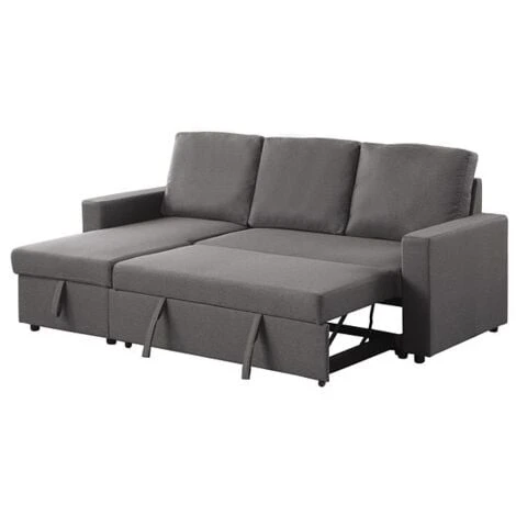 Reegan L Shaped Corner Sofa Bed In Grey, With Hidden Storage And Reversible Chaise. 5 Reegan L Shaped Corner Sofa Bed In Grey, With Hidden Storage And Reversible Chaise. - Image 3
