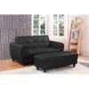 Zinc 2 Seater Sofa Bed With Hidden Storage And Matching Ottoman Bench - Black -Home Sale Shop 29016741 1