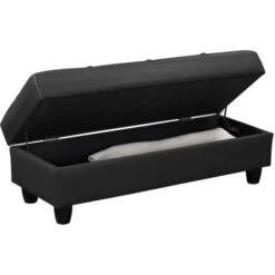 Zinc 2 Seater Sofa Bed With Hidden Storage And Matching Ottoman Bench - Black 11 Zinc 2 Seater Sofa Bed With Hidden Storage And Matching Ottoman Bench - Black -Home Sale Shop 29016741 5