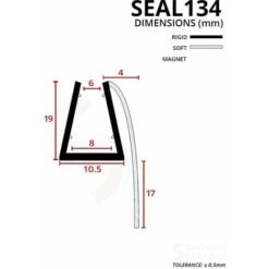 Shower Seal For Screens, Doors Or Panels | Fits 6, 7 Or 8mm Glass | Seals 12-17mm Gaps | SEAL134 (80cm) -Home Sale Shop 30151428 3